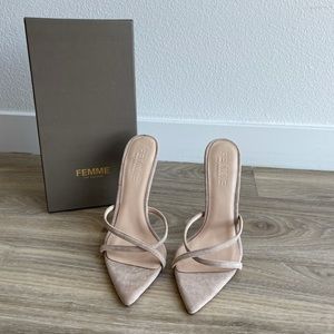 New Suede Nude High Heel Mule